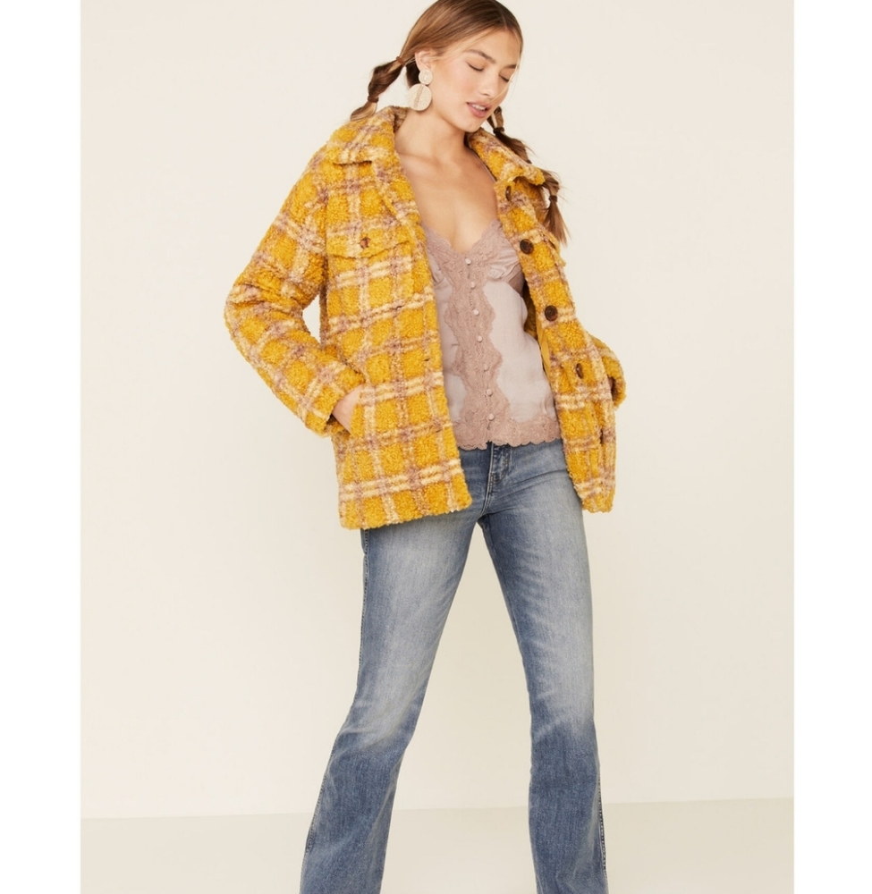 Driftwood Mustard Jenny Sherpa Coat